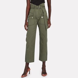 Marissa Web Canvas cargo pants in olive green